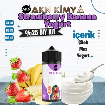 %25 Strawberry Banana Yogurt Yüksek Aroma Dıy-Kit 